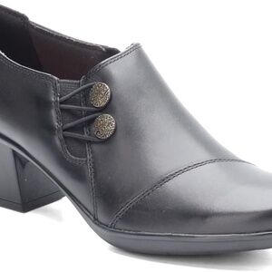 Clarks Women's Emslie Warren Slip-On Shooties Black Leather Size 9